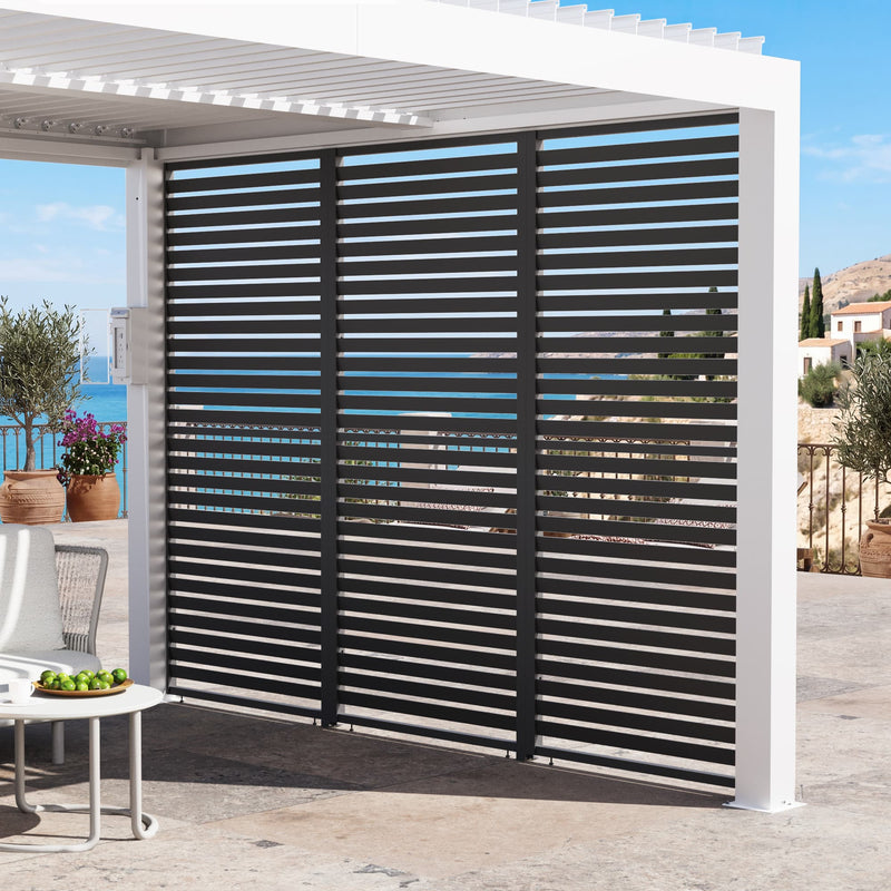 Brise-vue 3x2m pour Pergola à lames orientables Aurora - Noir