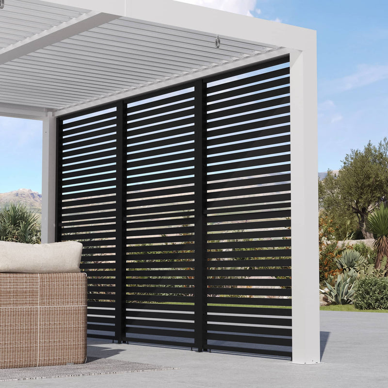 Brise-vue 3,6 m x 2 m pour pergola à persiennes Aurora - Noir