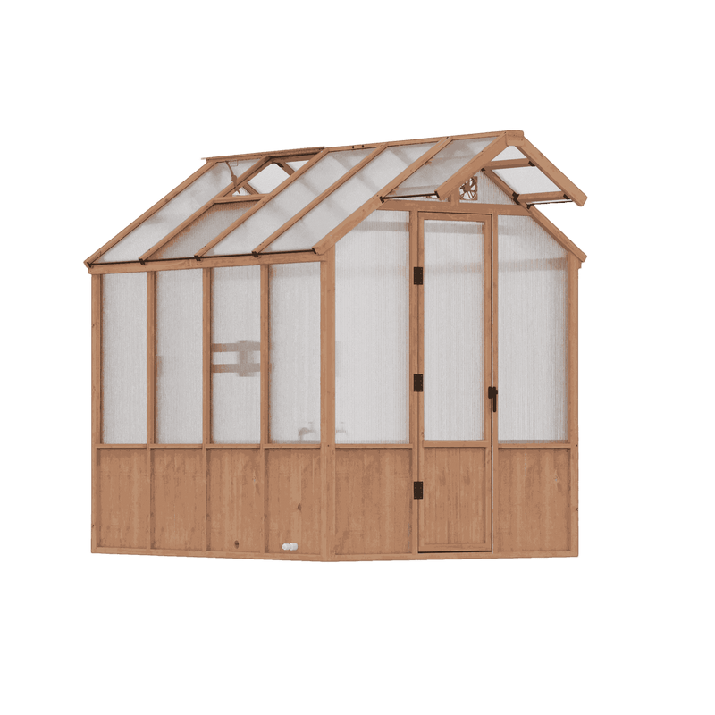 6.5'x8' EverBloom Cedar Wood Greenhouse