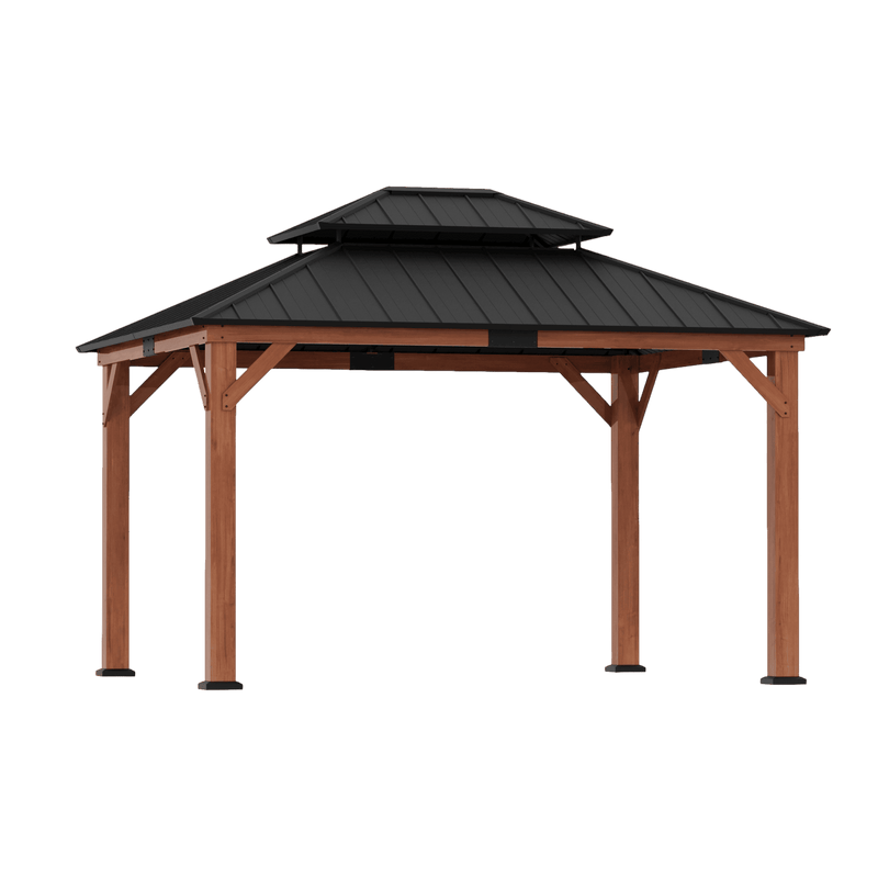 11'x13' Rosewood Cedar Hardtop Gazebo