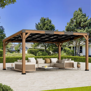 12'x16' Supreme Cedar Hardtop Gazebo with Sloped Roof