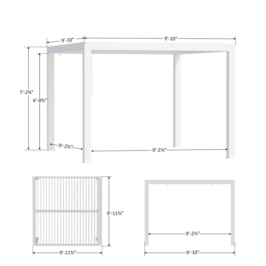Pergola métallique Aurora 3x3m avec persiennes réglables