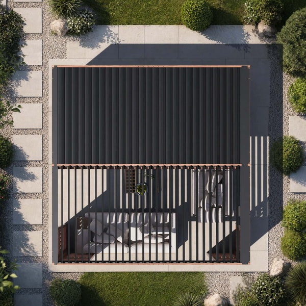 12'x12' Aurora Premium Metal Pergola with Adjustable Louver