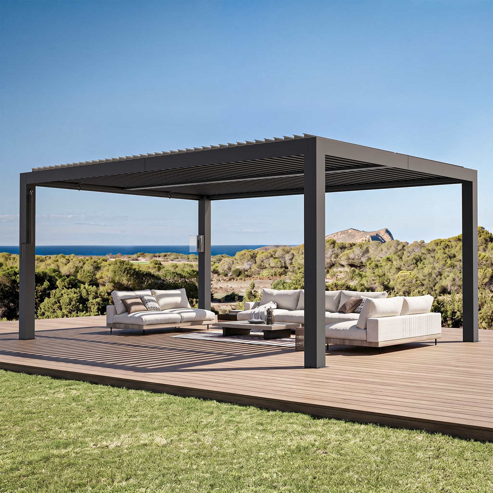 12'x16' Aurora Metal Pergola with Adjustable Louver