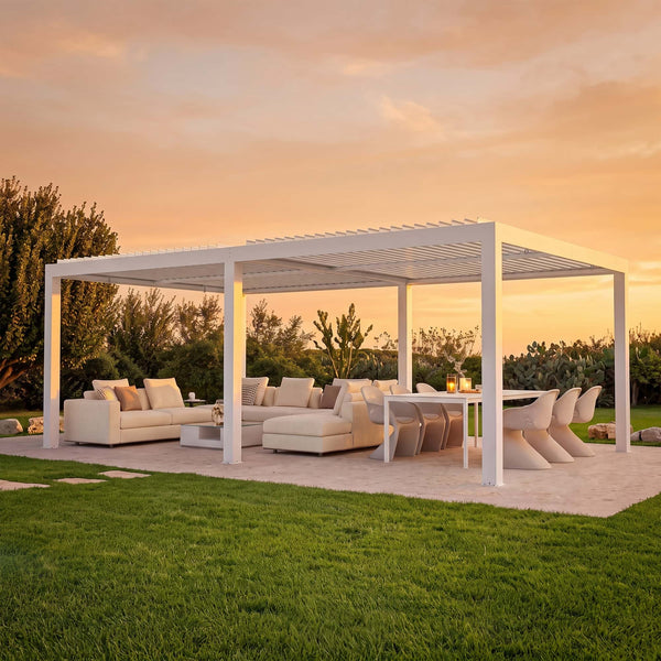 12'x20' Aurora Metal Pergola with Adjustable Louver