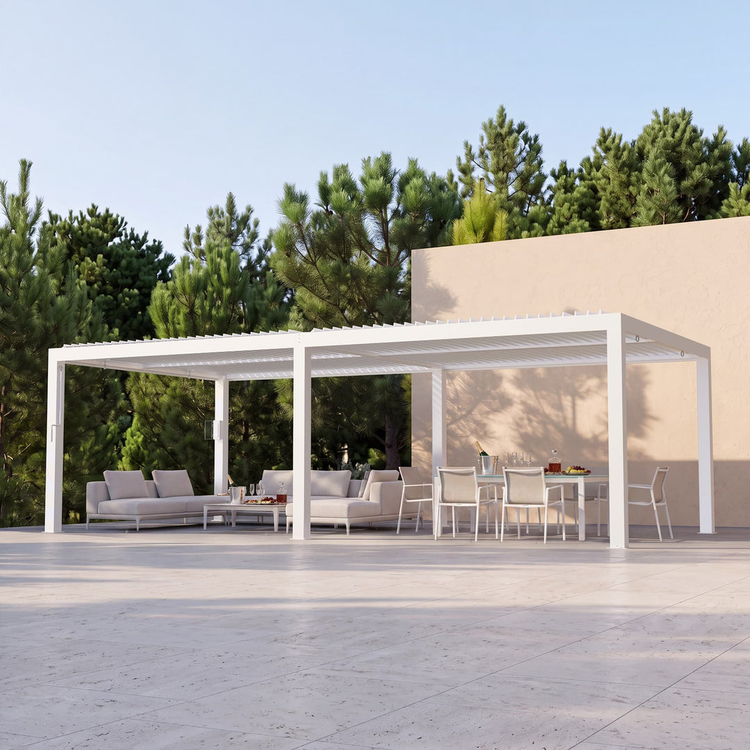 12'x24' Aurora Metal Pergola with Adjustable Louver