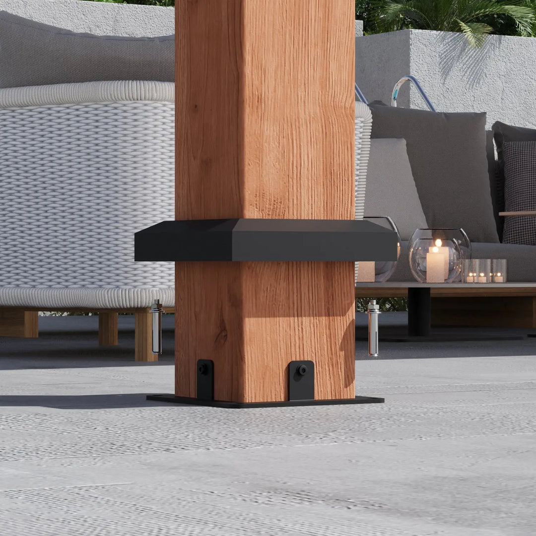Tonnelle 12'x20' en cèdre et bois de rose à toit rigide