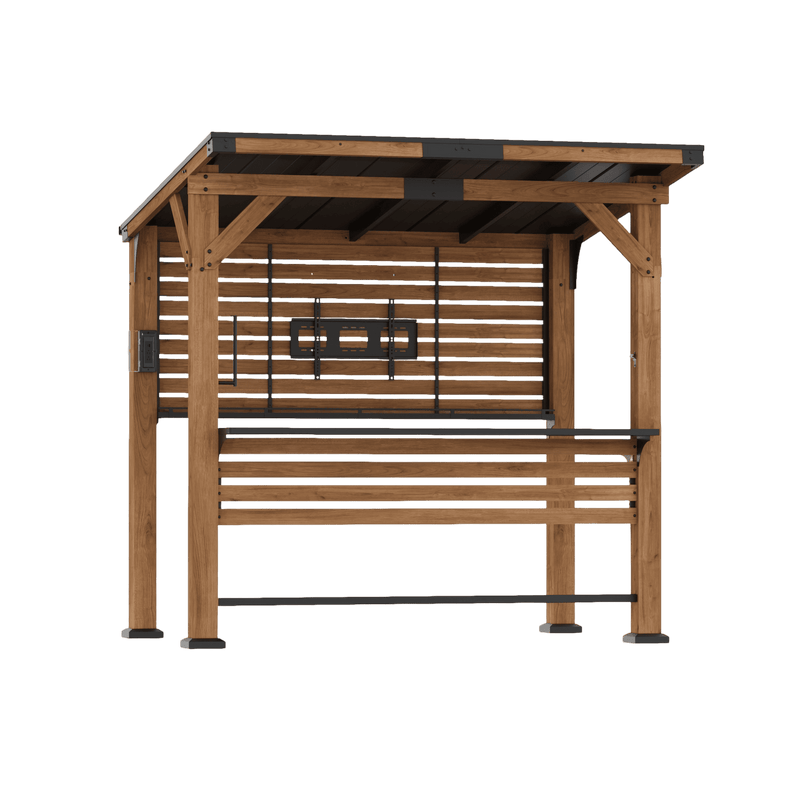Bar de divertissement Aura pour tonnelle avec support TV – 6,5 pi x 8 pi