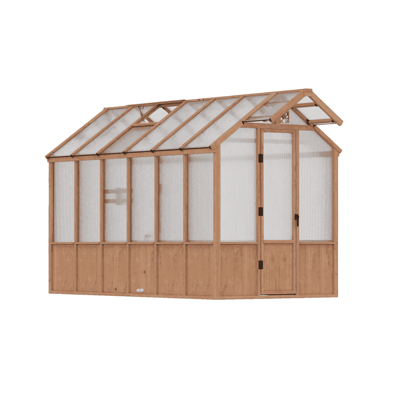 6.5'x12' EverBloom Cedar Wood Greenhouse