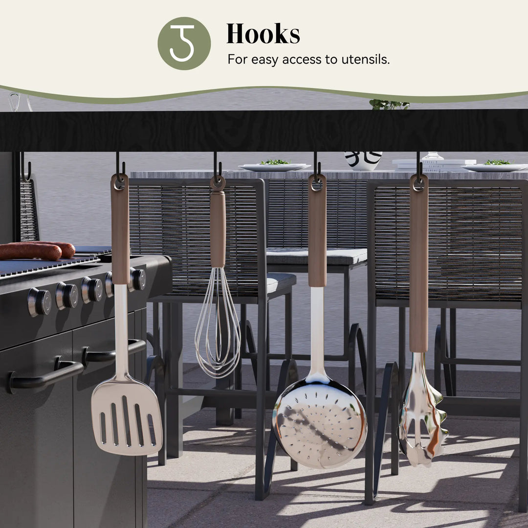 6'x8' The Smoke Shack Hardtop Grill Gazebo with Sloped Roof