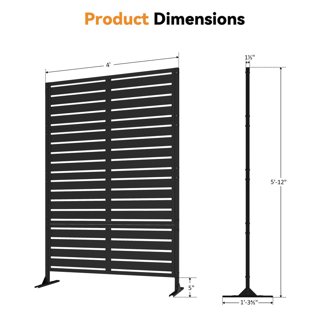 6'x4' Metal Privacy Screens for Fence