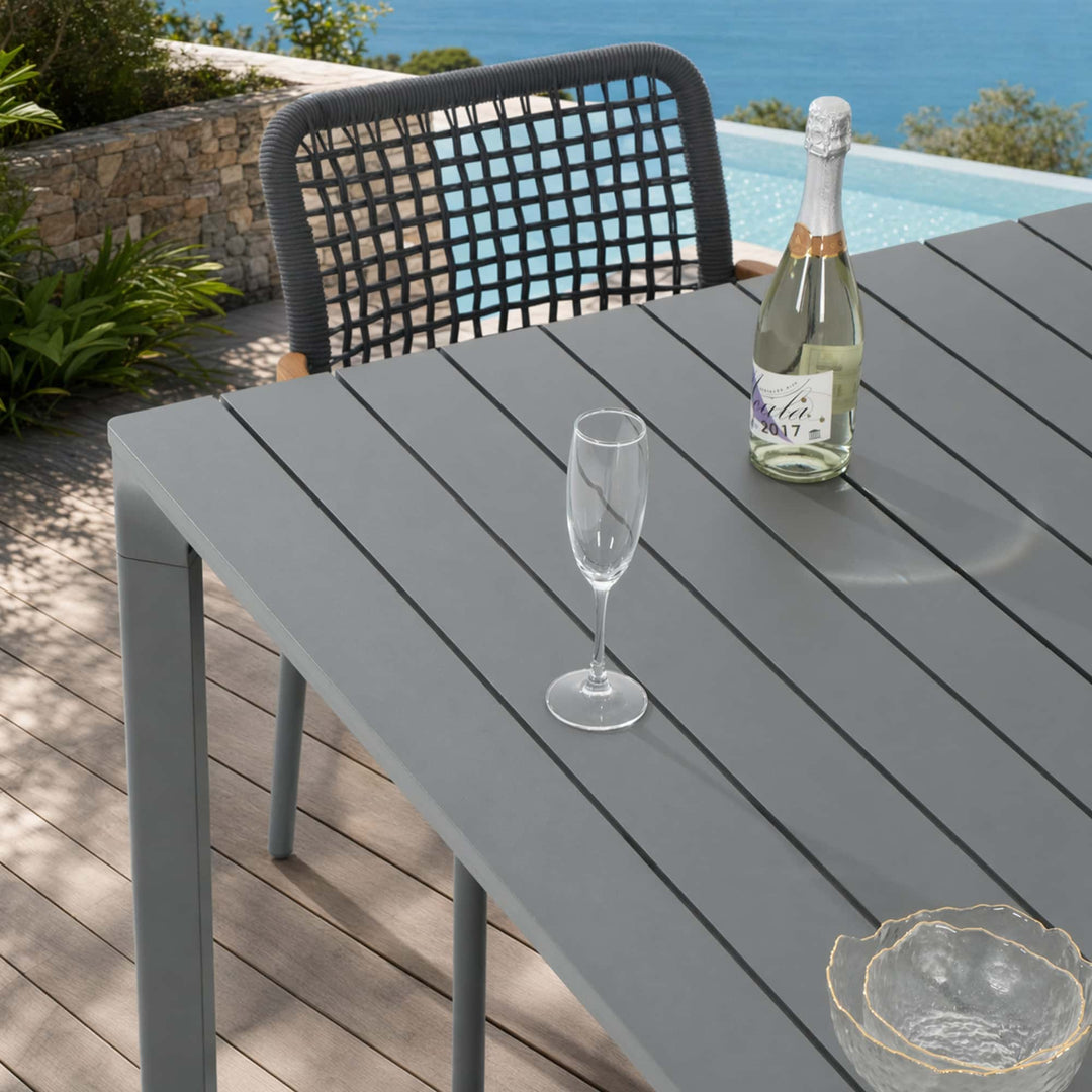79" Cavo Aluminum Outdoor Dining Table with Slatted Top