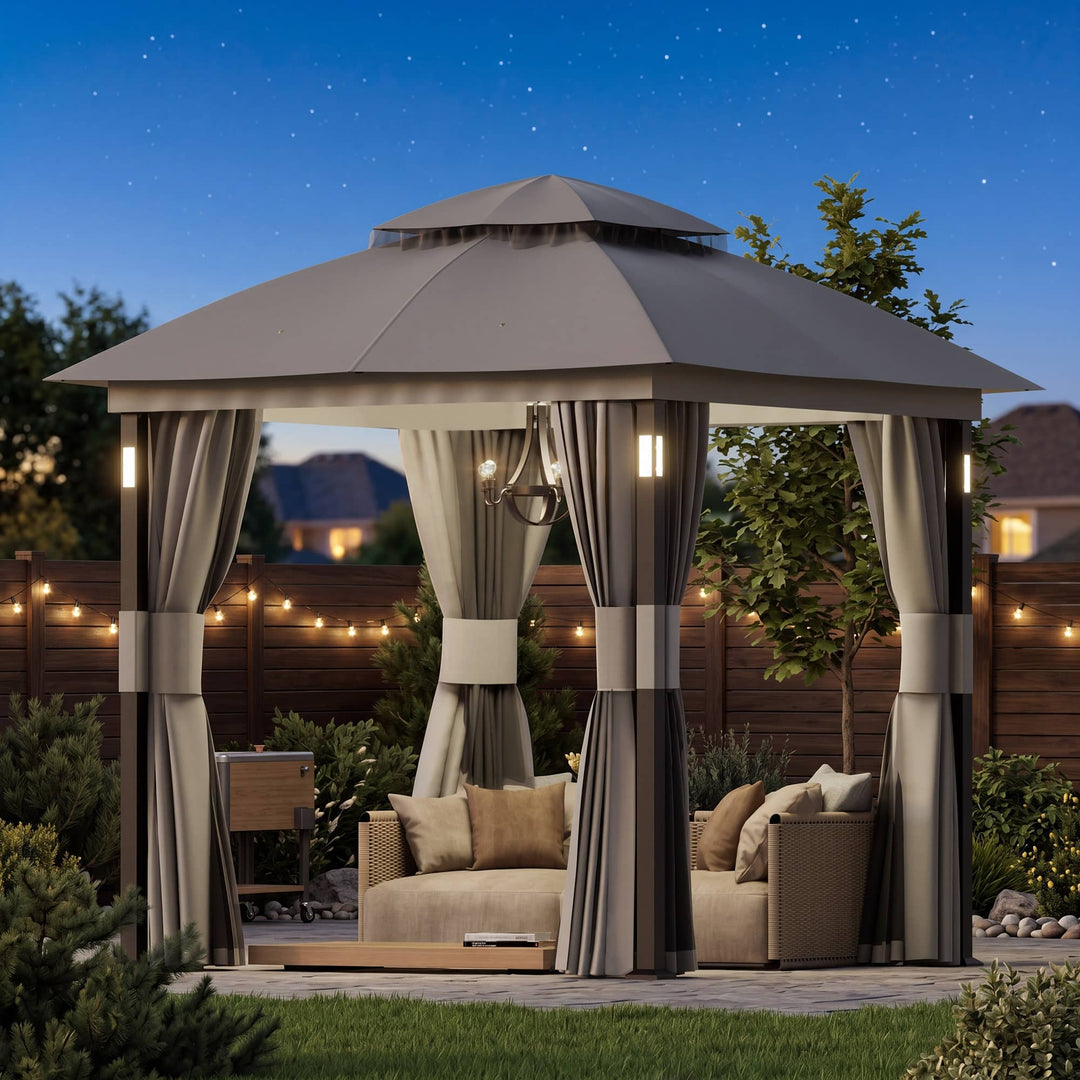 8'x8' Soft Top Gazebo with Bluetooth Speaker