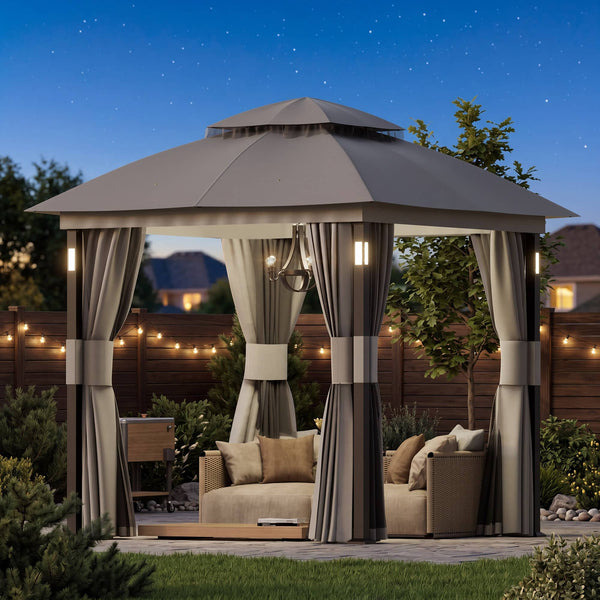 8'x8' Soft Top Gazebo with Bluetooth Speaker