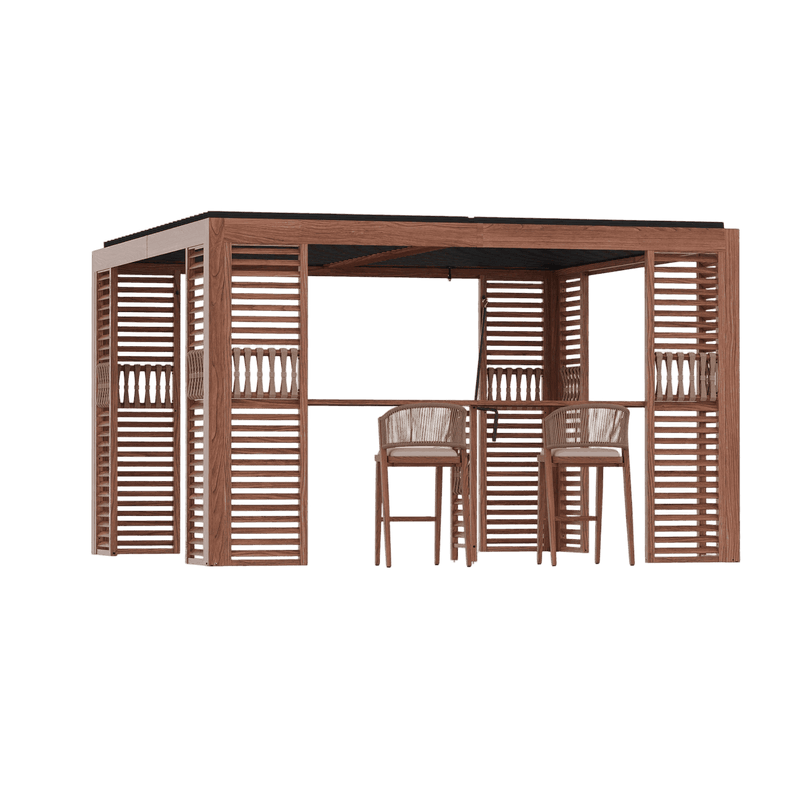 Pergola en métal premium Aurora 3,6 m x 3,6 m avec persienne réglable