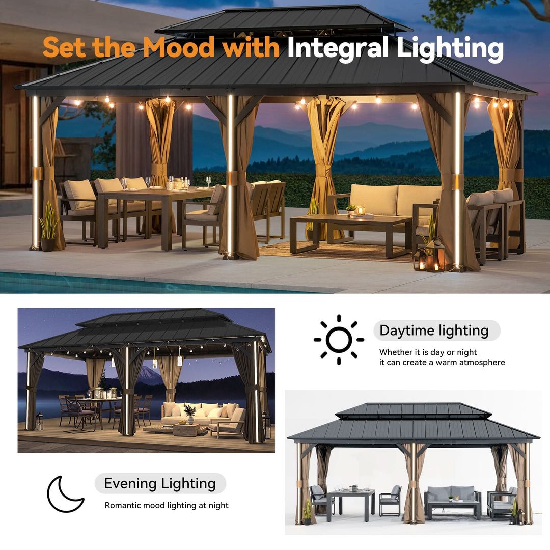 12'x20' Four Seasons Aluminum Hardtop Gazebo