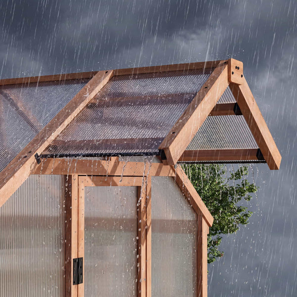 6.5'x8' EverBloom Cedar Wood Greenhouse