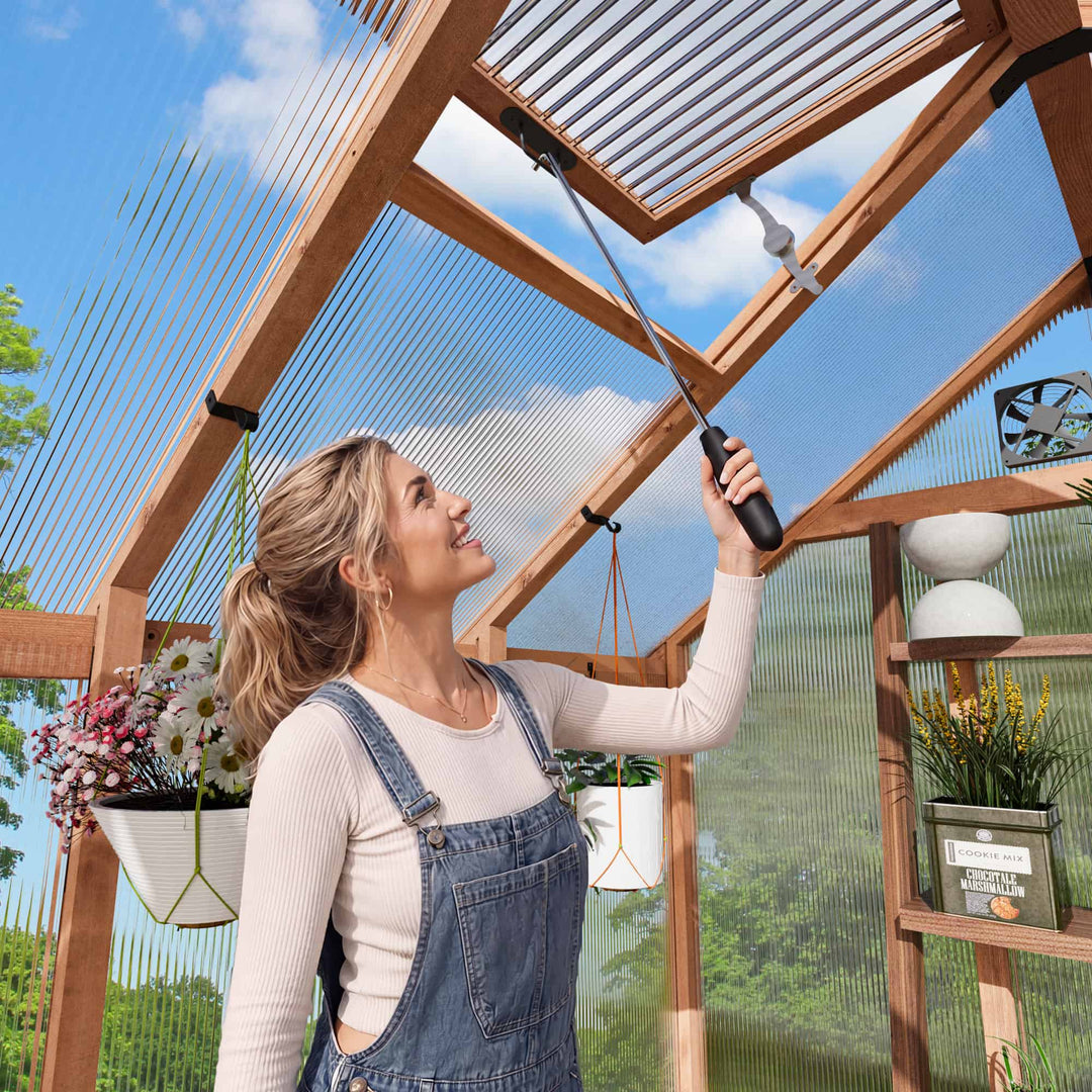 6.5'x10' EverBloom Cedar Wood Greenhouse
