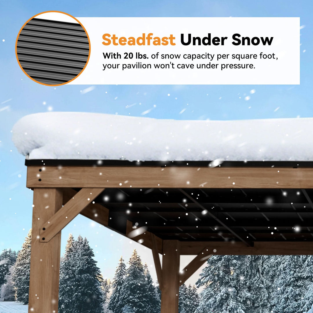 12'x20' Supreme Cedar Hardtop Gazebo with Sloped Roof
