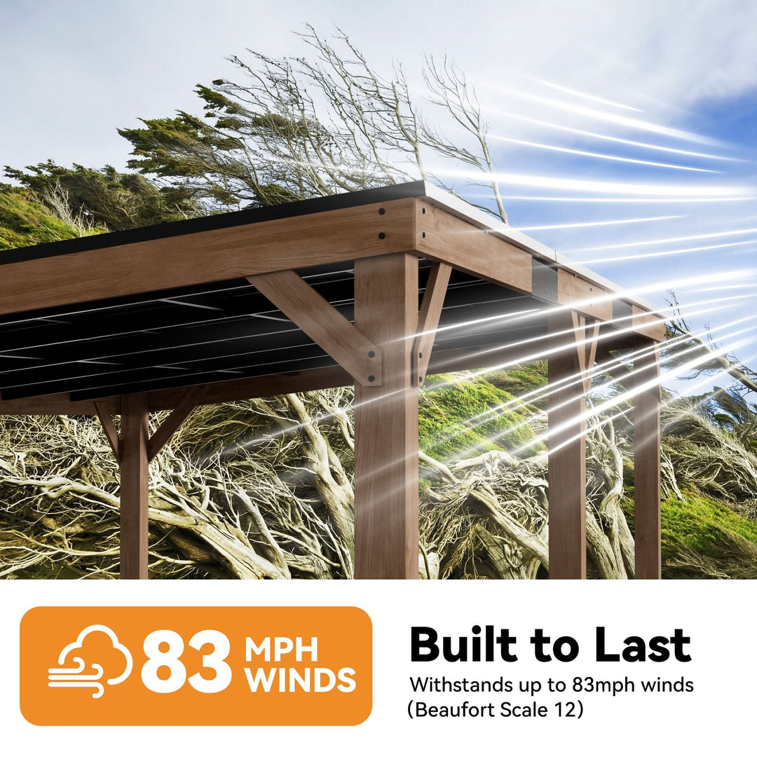 12'x20' Supreme Cedar Hardtop Gazebo with Sloped Roof