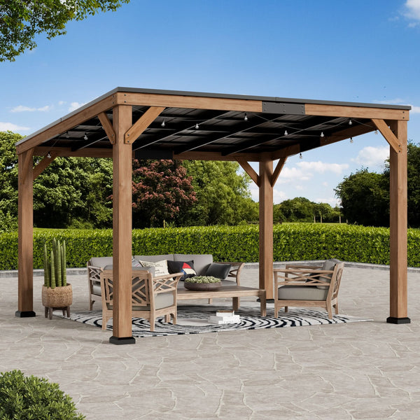 10'x12' Supreme Cedar Hardtop Gazebo with Sloped Roof