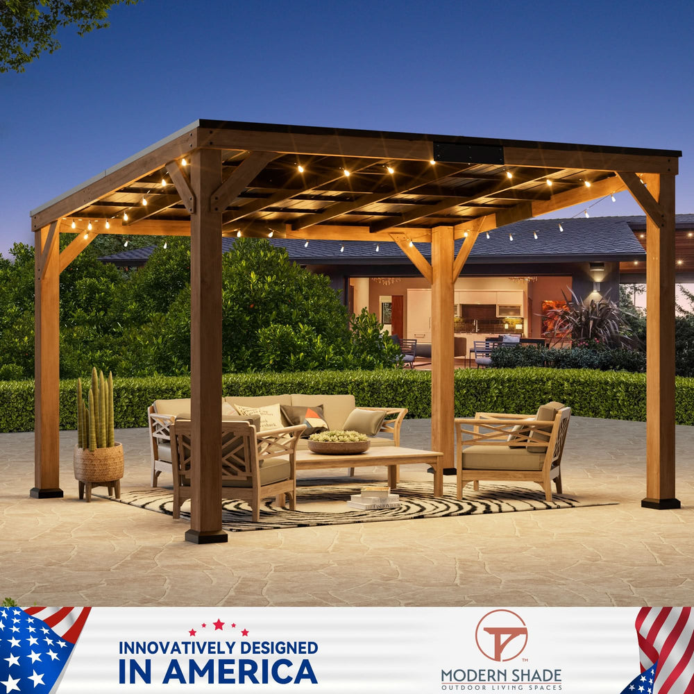 10'x12' Supreme Cedar Hardtop Gazebo with Sloped Roof