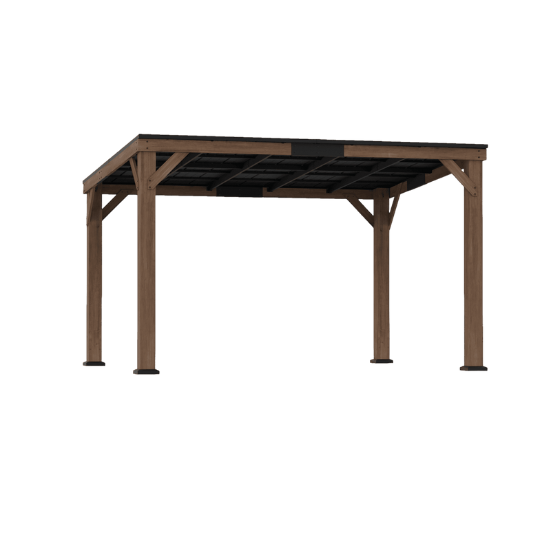 Gazebo à toit rigide incliné Supreme en cèdre de 3,05 x 3,66 m