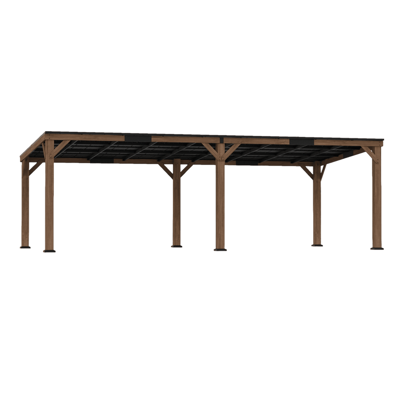 Gazebo à toit rigide incliné Supreme en cèdre 12'x24'