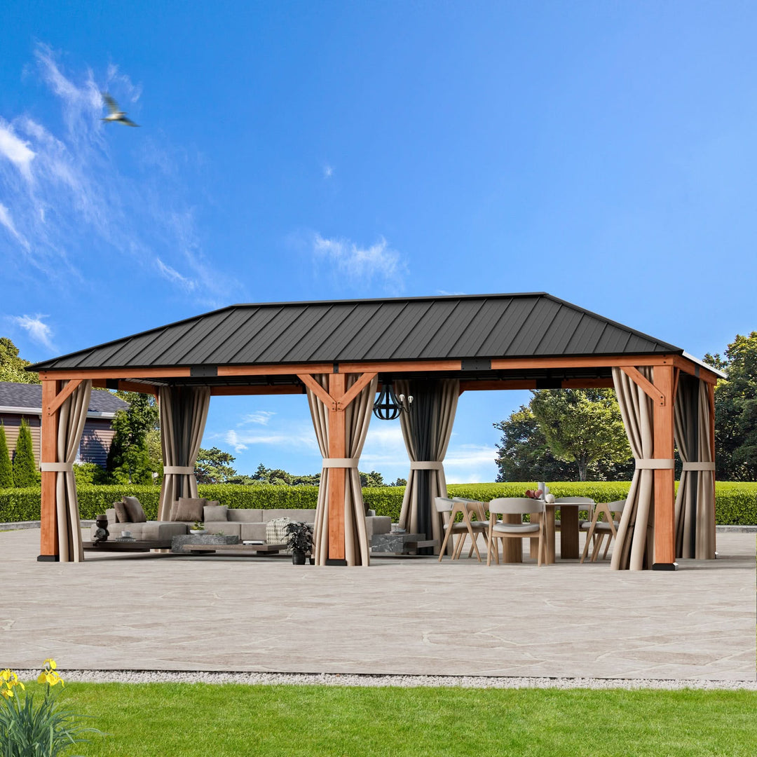 12'x24' Tranquil Grove Cedar Hardtop Gazebo