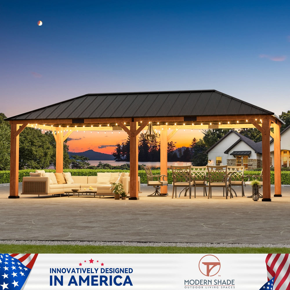 12'x24' Tranquil Grove Cedar Hardtop Gazebo