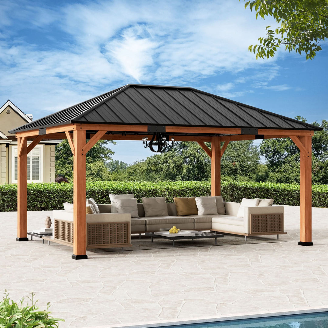12'x16' Tranquil Grove Cedar Hardtop Gazebo