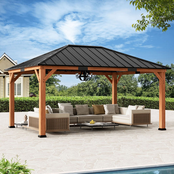 12'x16' Tranquil Grove Cedar Hardtop Gazebo